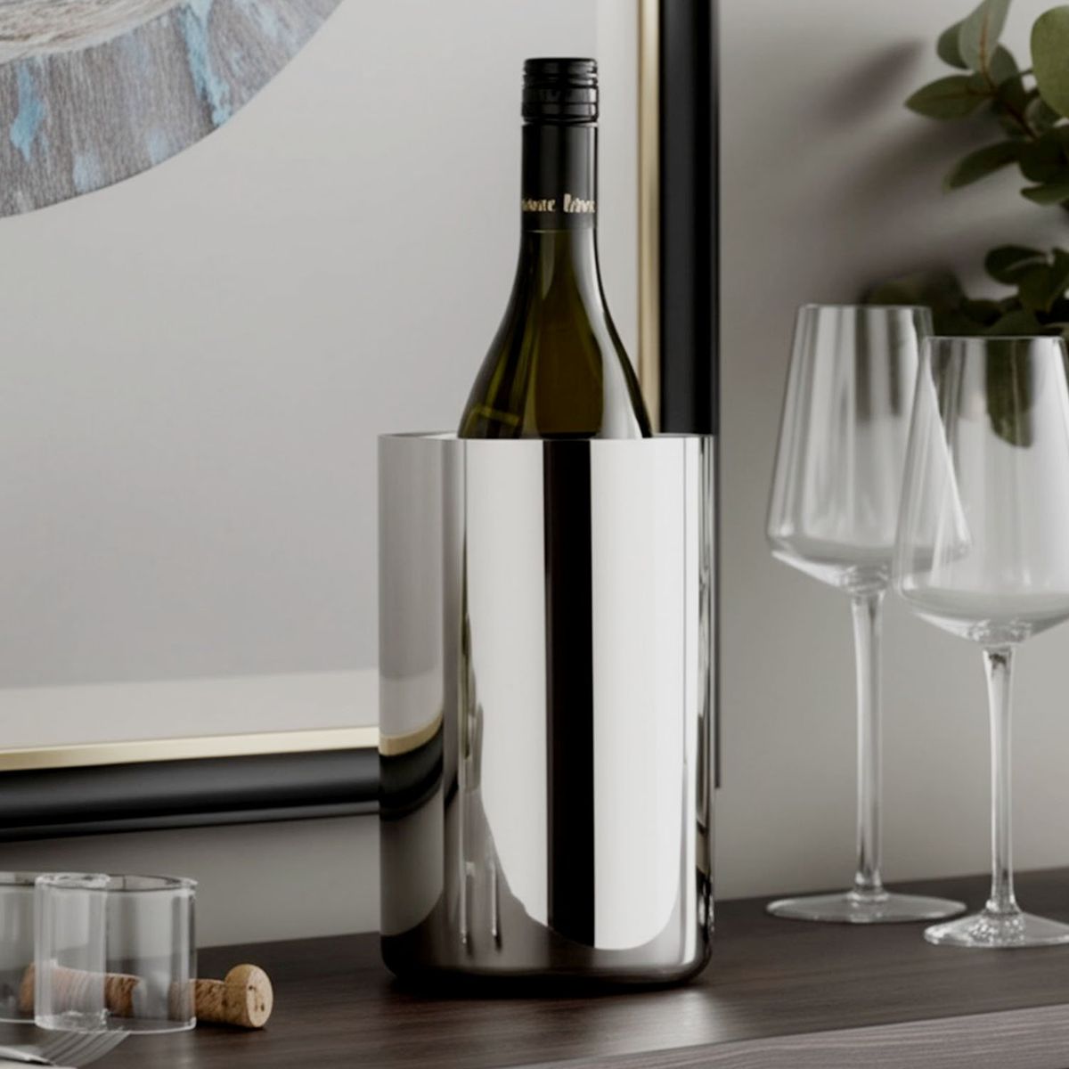 BASEMENT HOME - Cooler P/Vino Acero Inoxidable