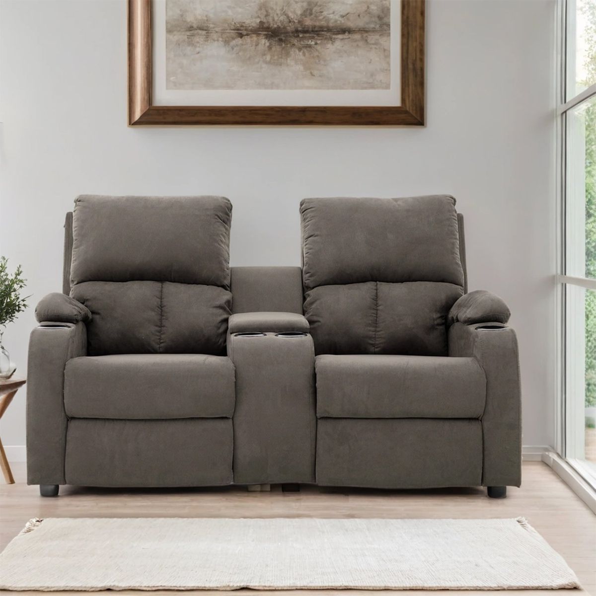 MICA - Sofá Reclinable Rest 2 Cuerpos con Posa Vasos