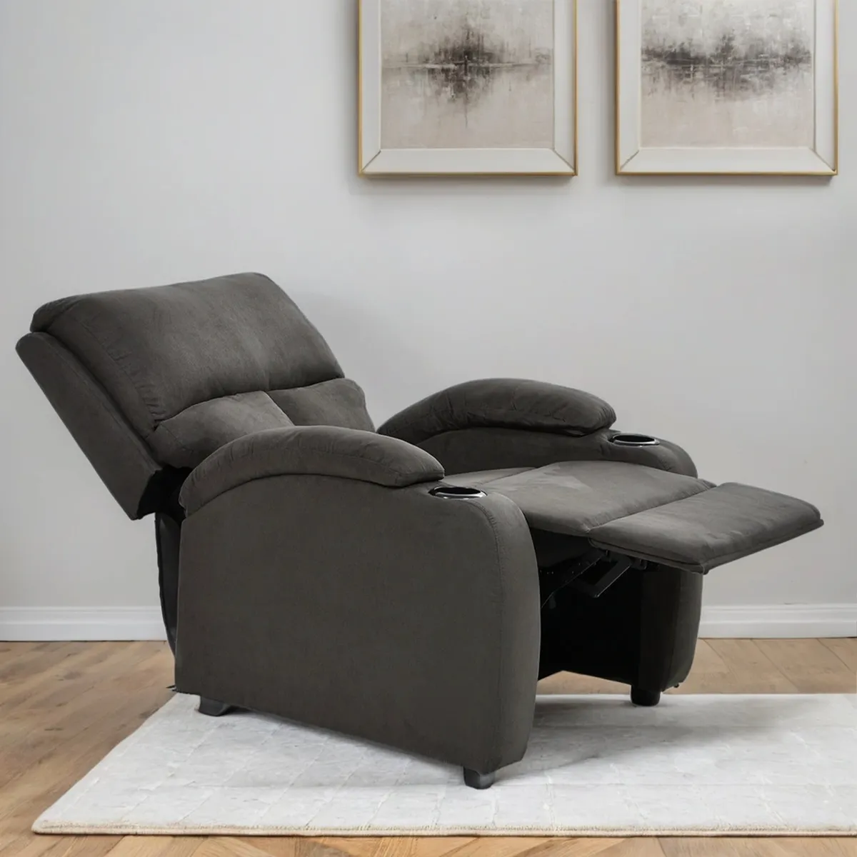 MICA - Sofá Reclinable Rest 1 Cuerpo con Posa Vasos