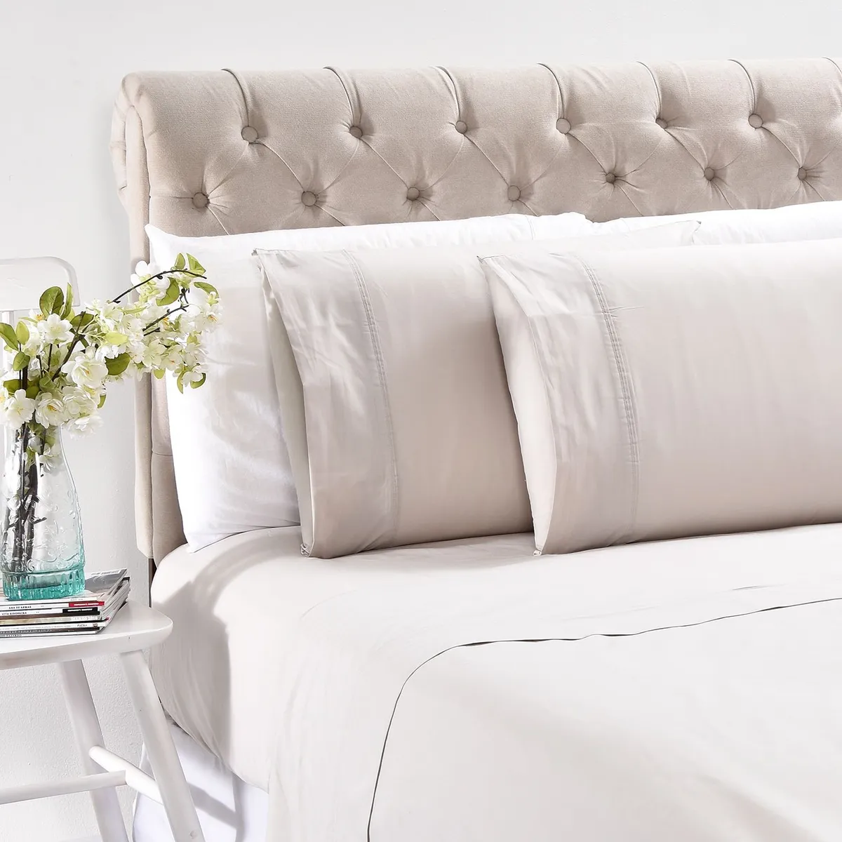 ROBERTA ALLEN - Juego de Sábanas Lisas 100% Algodón 200 Hilos