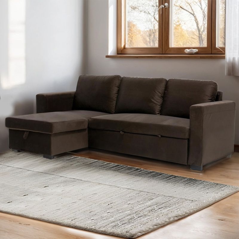 MICA - Futón Seccional Convertible Elina 3 Cuerpos Derecho 2 Plz con Almacenamiento