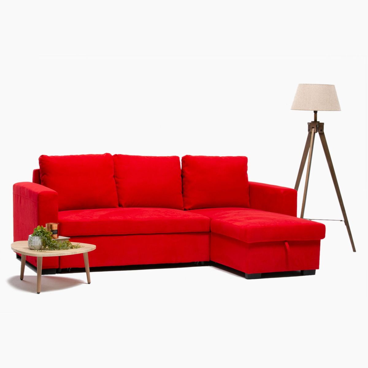 MICA - Futón Seccional Convertible Elina 3 Cuerpos Derecho 2 Plz con Almacenamiento