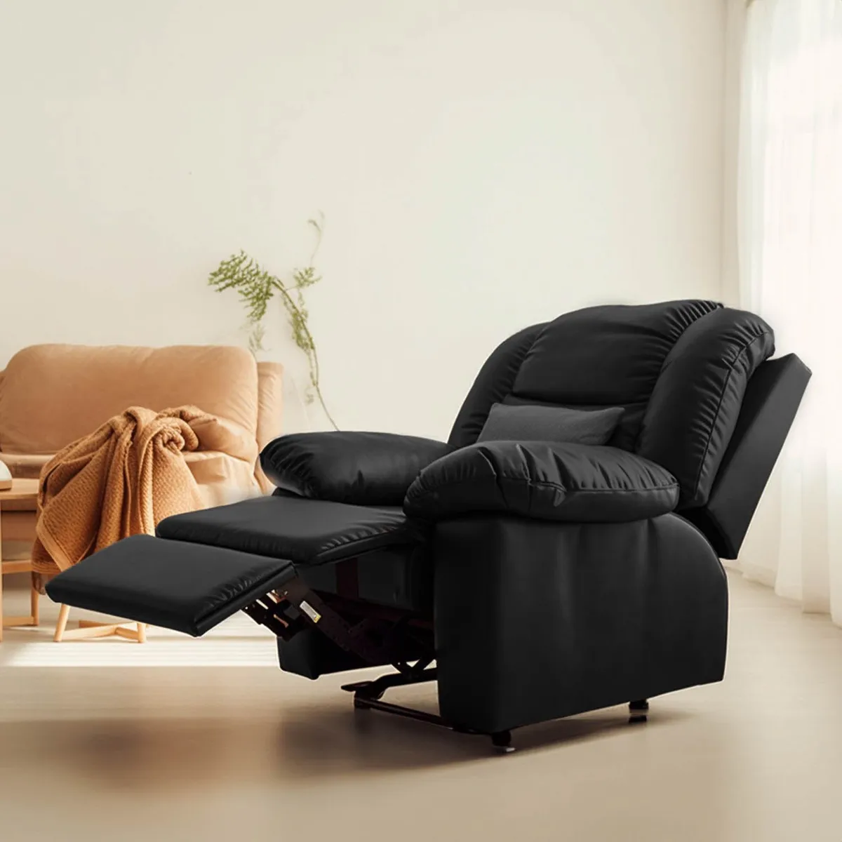 MICA - Sofá Reclinable Robbie 1 Cuerpo Cuero Reconstituido