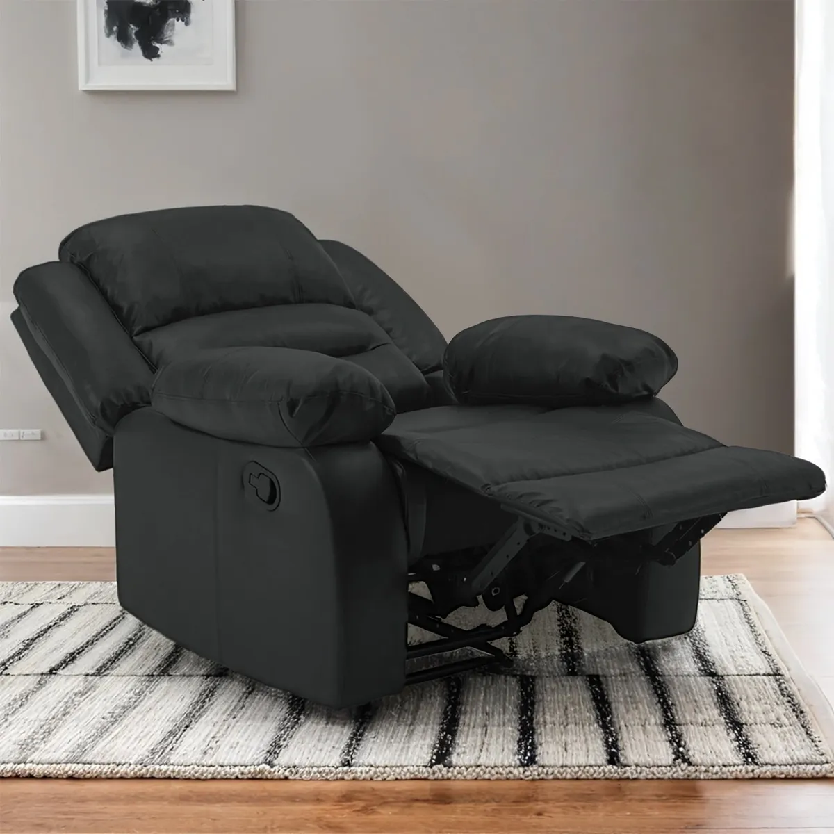 MICA - Sofá Reclinable Robbie 1 Cuerpo Cuero Reconstituido