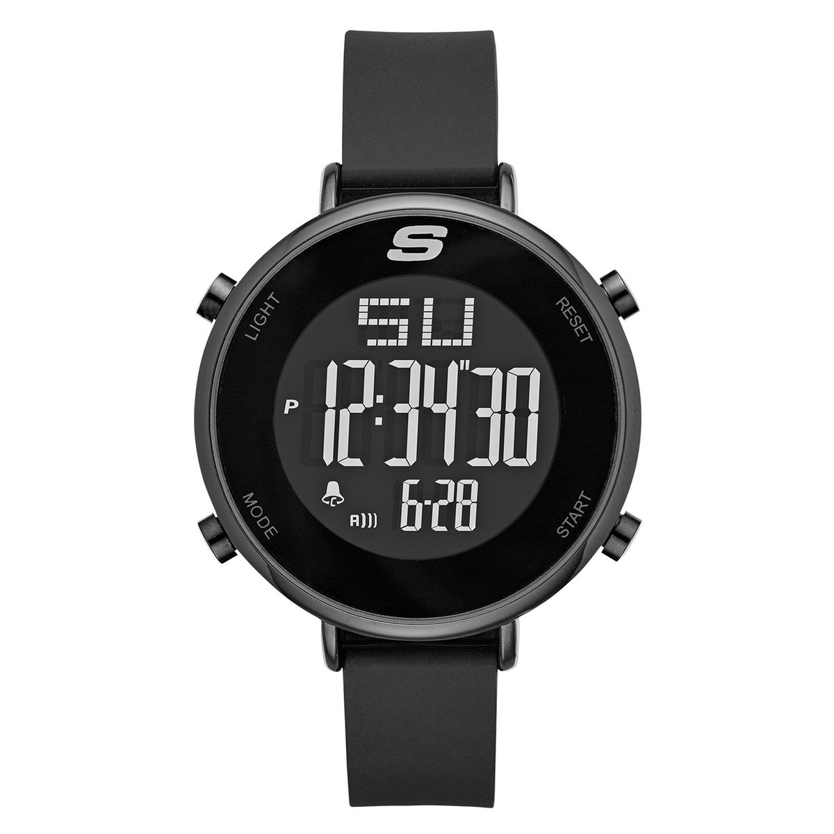 SKECHERS - Reloj Digital Skechers Unisex, SR6065, Correa Silicona Negro, Dial Negro