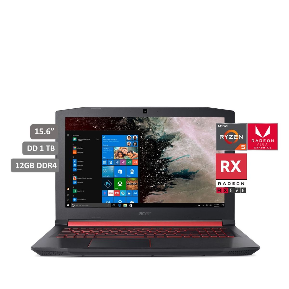 ACER - Laptop Nitro 5 AMD Ryzen 5 2500U 12GB 1TB