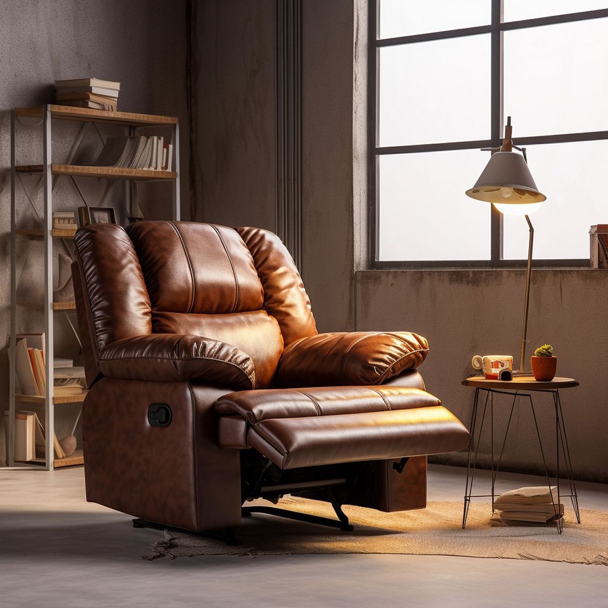 MICA - Sofá Reclinable Robbie 1 Cuerpo Cuero Reconstituido