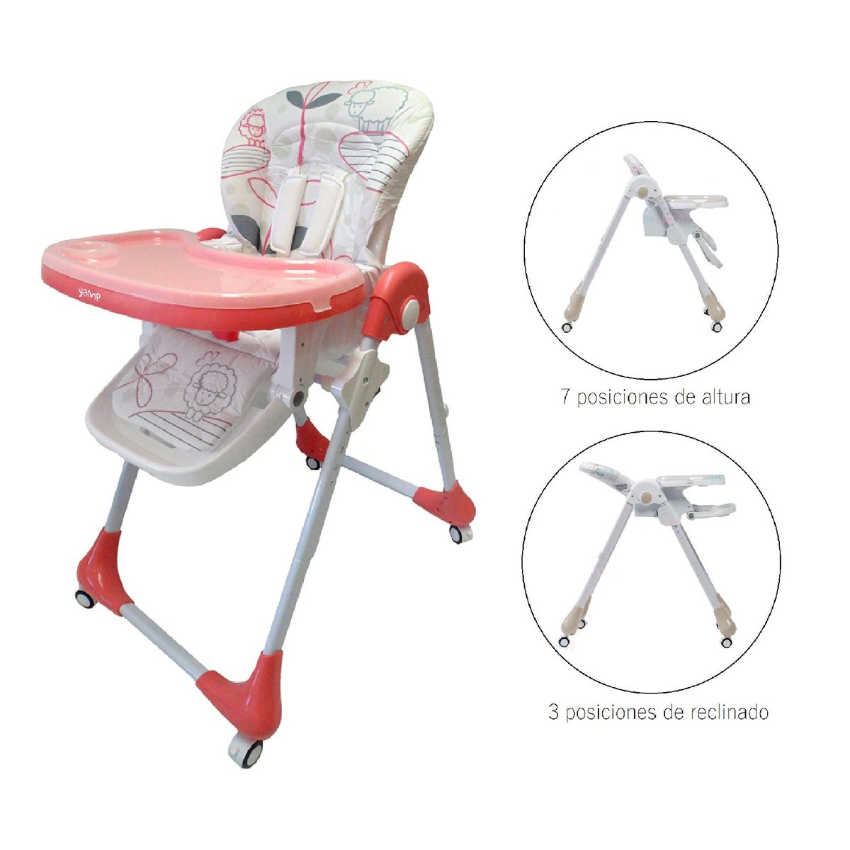 PRIORI - Silla de Comer Bebé Plegable Alex Multiposición Yamp