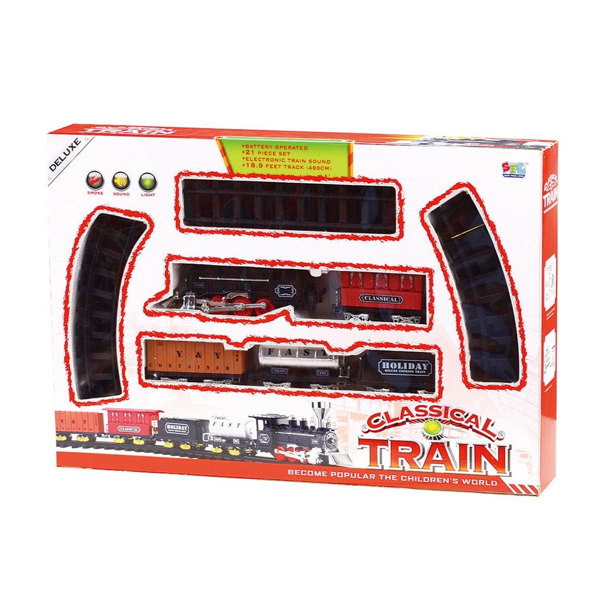 SHUN FENG LONG - Juguete Set De Trenes 21 Piezas