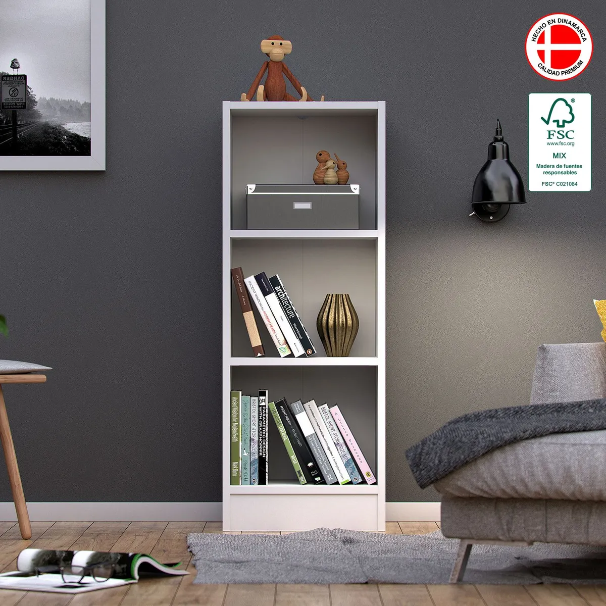 TVILUM - Estante Librero Basic 3 Espacios