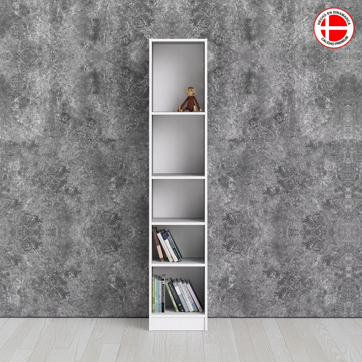 TVILUM - Estante Librero Basic Roble 5 Espacios