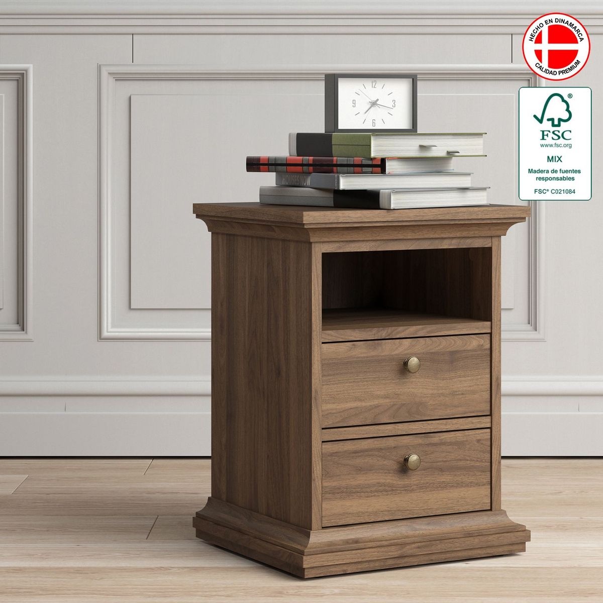 CAEMMUN - Mesita de Noche Paris Bca Robl 43.6x40x58.8