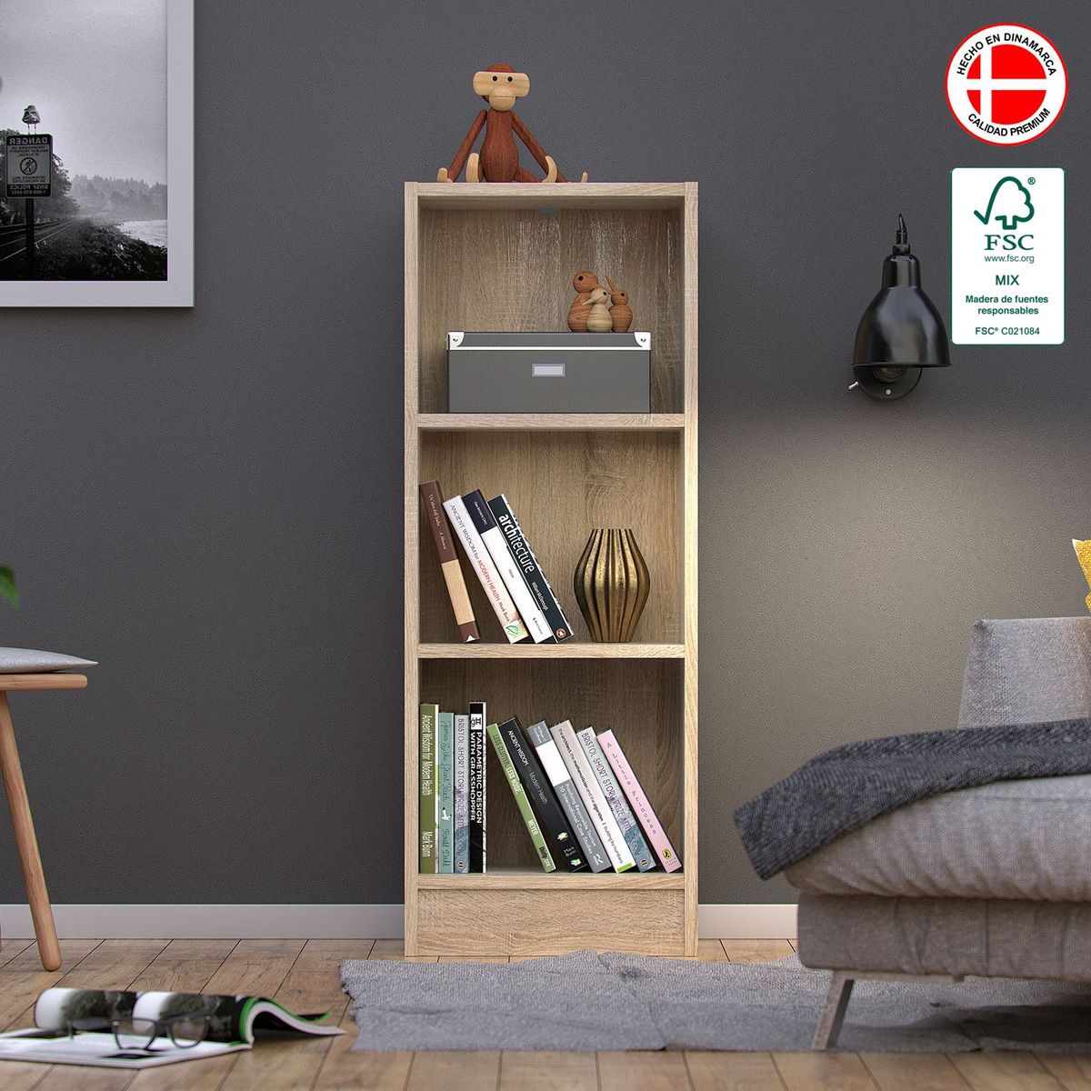 TVILUM - Estante Librero Basic 3 Espacios