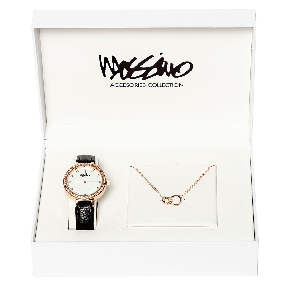 MOSSIMO - Set Reloj Negro Collar Ent