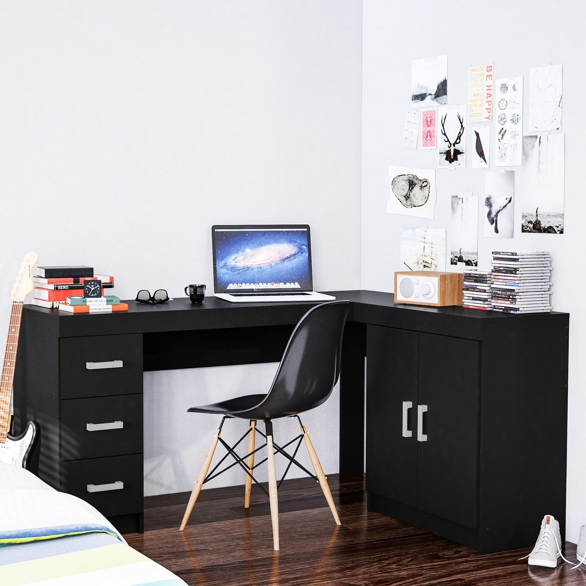 MICA - Escritorio en L Esquinero España 3 Cajones 2 Puertas