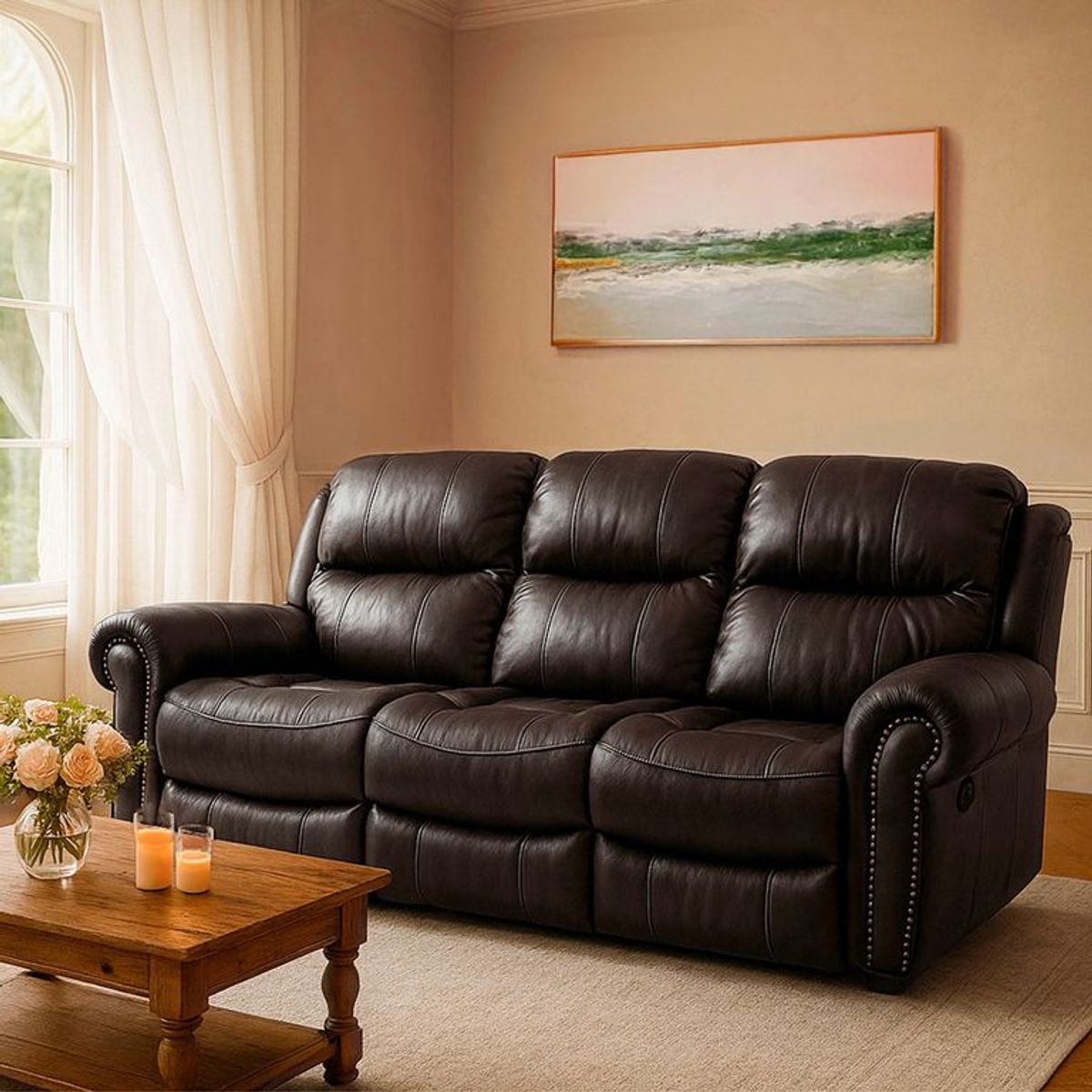 ROBERTA ALLEN - Sofá Reclinable Antoine 3 Cuerpos