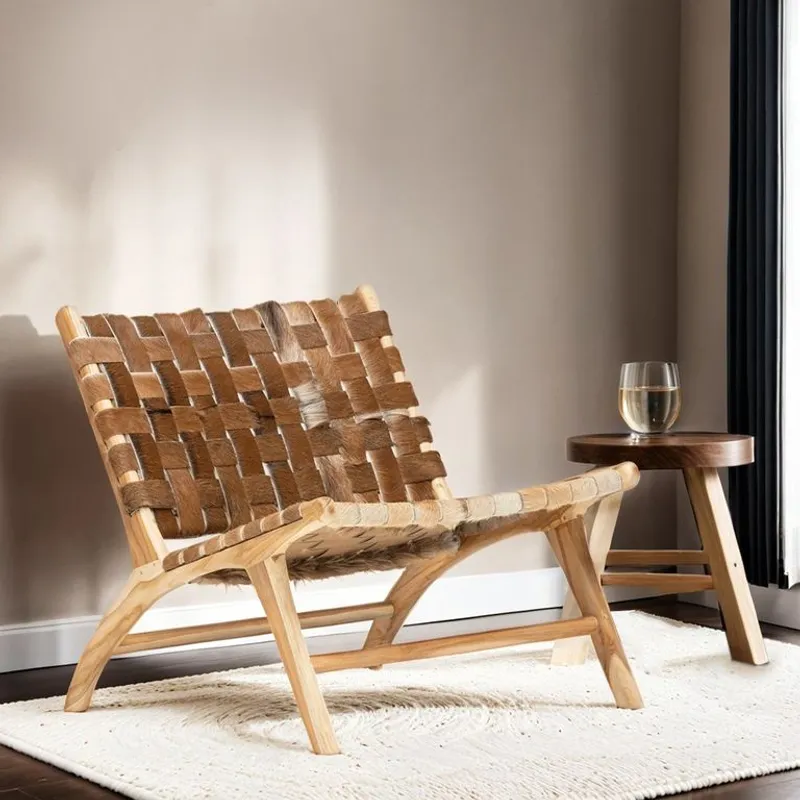 BASEMENT HOME - Butaca New Mindi Trenzada de Cuero 1 Cuerpo