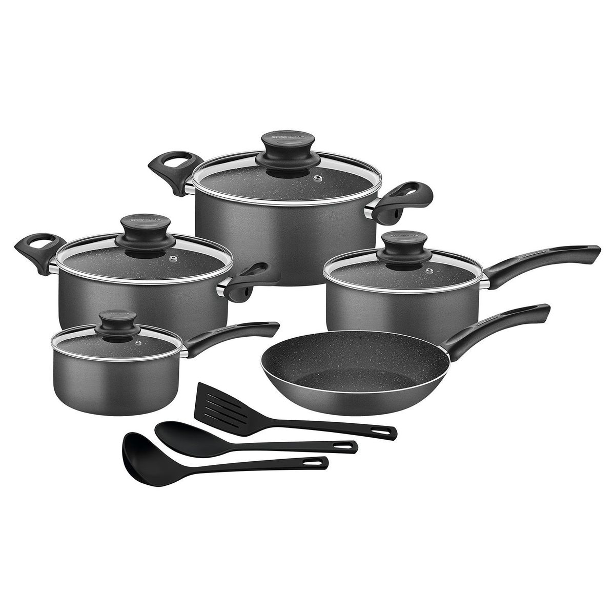 TRAMONTINA - Juego de Ollas 12 Piezas Antiadherente Paris