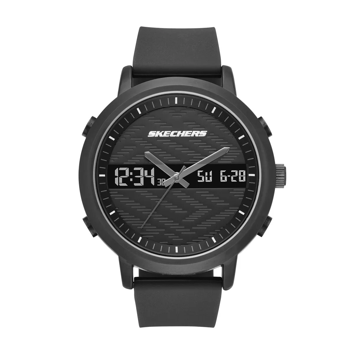 SKECHERS - Reloj análogo/Digital Skechers , SR5071, Correa Silicona Negro, Dial Negro