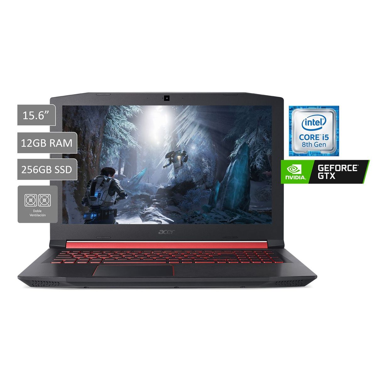 ACER - Acer Nitro 5 Core i5 8va gen 12GB 256GB SSD 4GB GTX1050