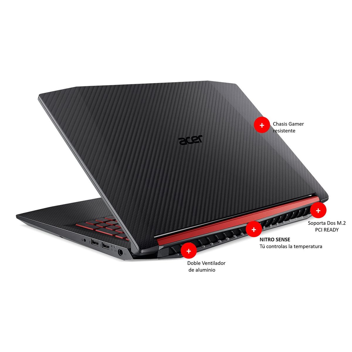 ACER - Acer Nitro 5 Core i5 8va gen 12GB 256GB SSD 4GB GTX1050