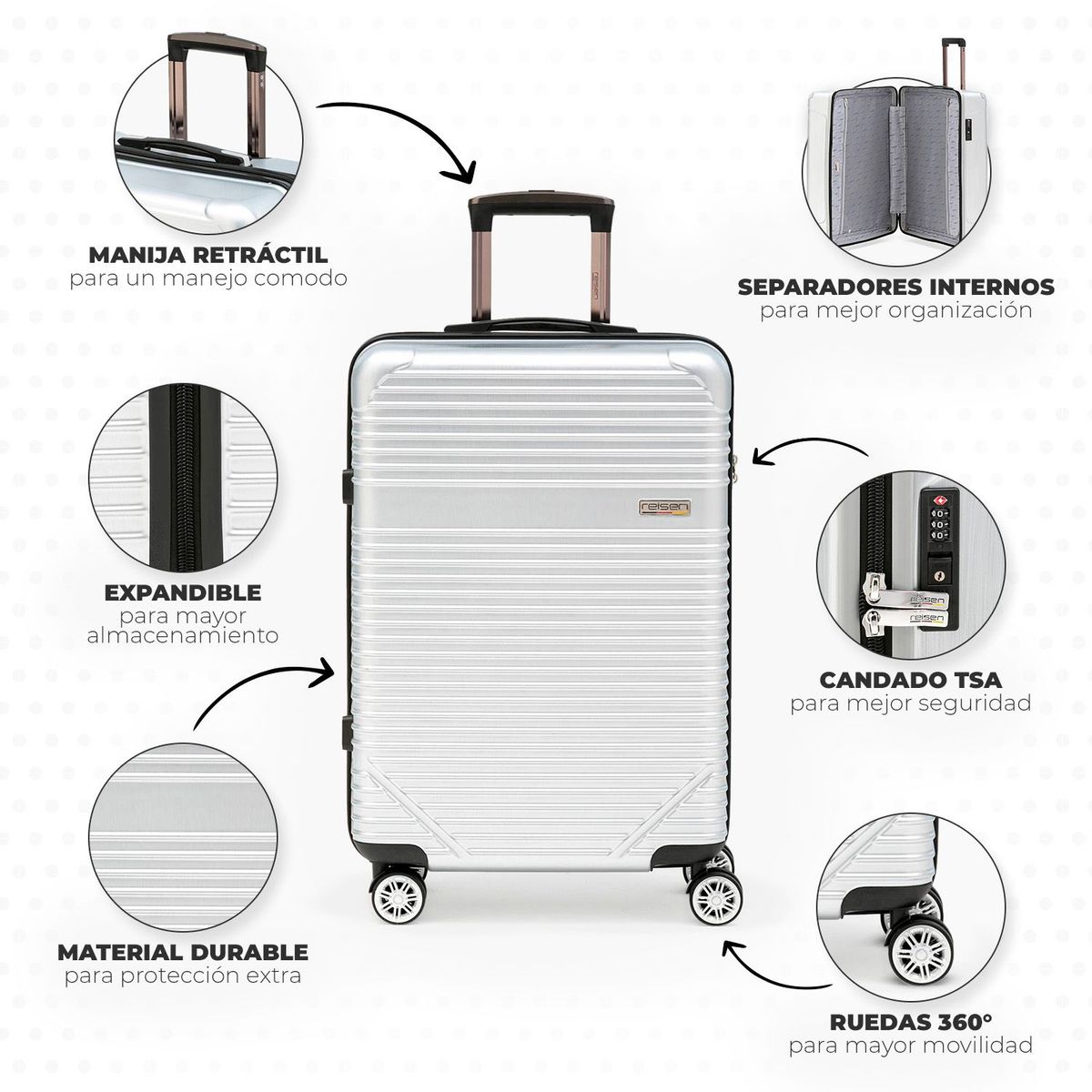 REISEN - Maleta Grande Executive Silver