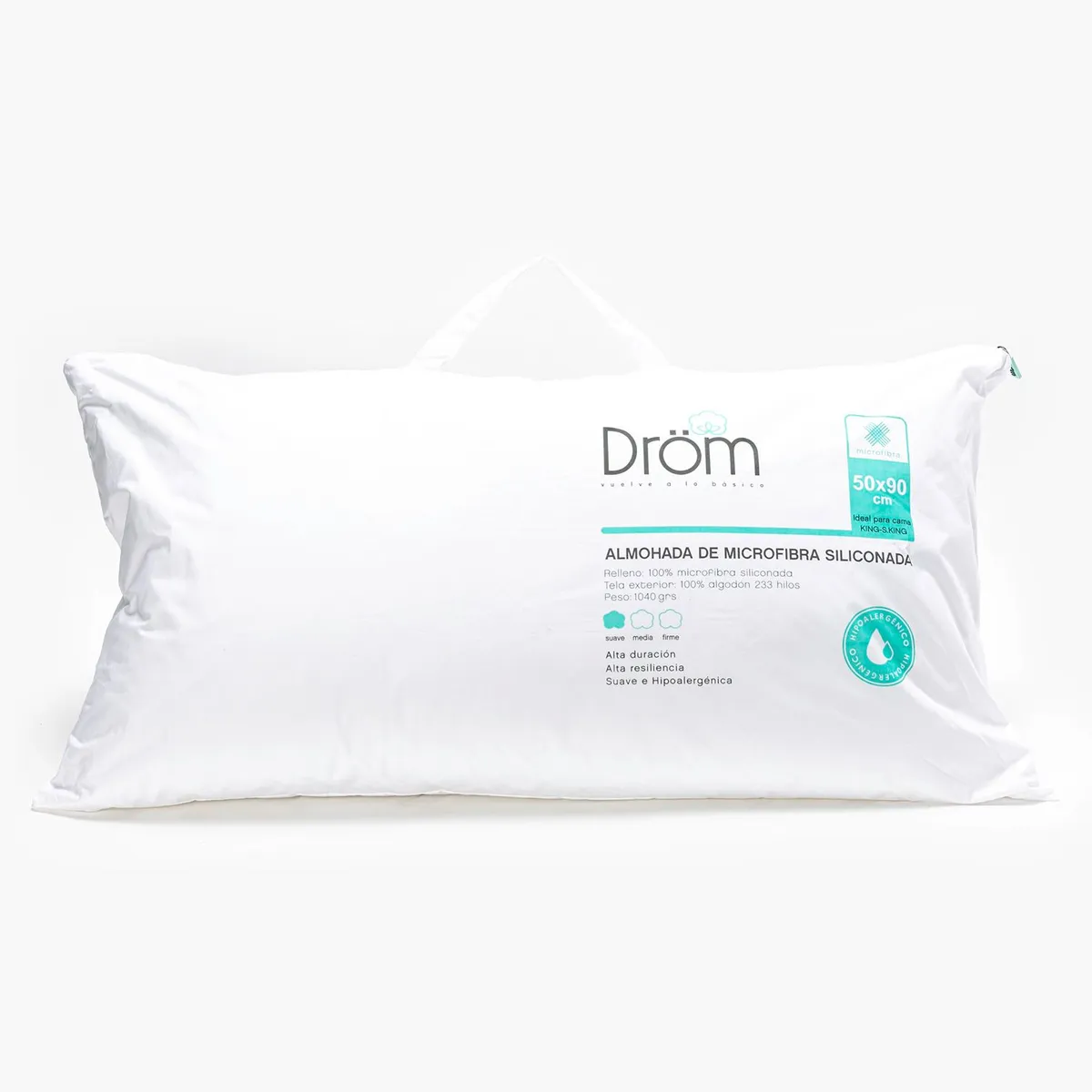 DROM - Almohada de Microfibra Siliconada King 50x90cm