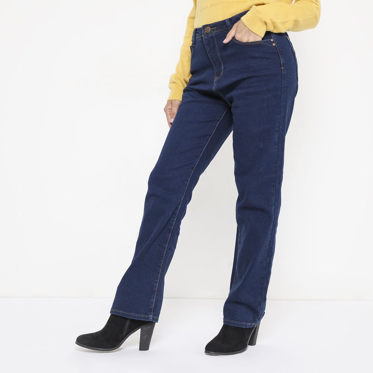 NEWPORT - Jeans Newport Recto Tiro Alto Mujer Denim Estilo Casual
