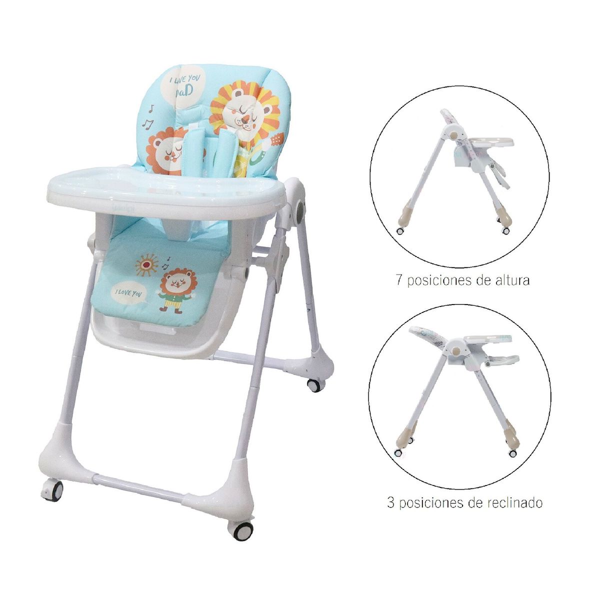 PRIORI - Silla de Comer Bebe Plegable Premium Multiposición Alex