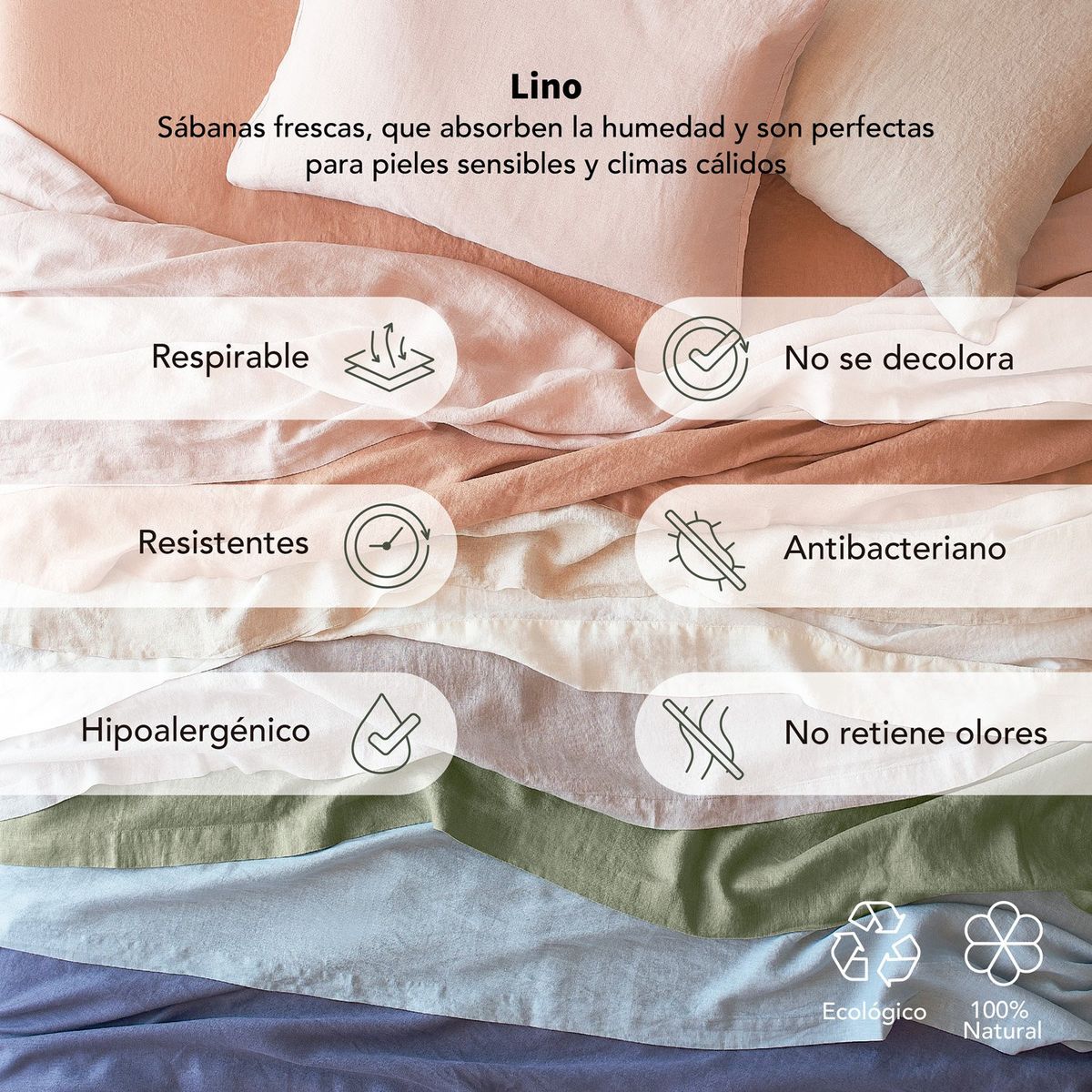 BASEMENT HOME - Set x2 Fundas de almohada 100% Lino