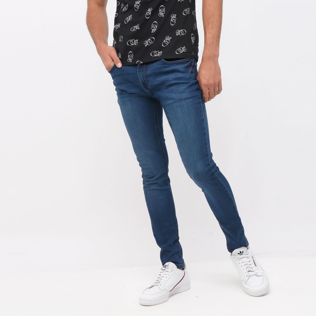 BEARCLIFF - Jeans Bearcliff Super Skinny Fit Hombre Casual Algodón