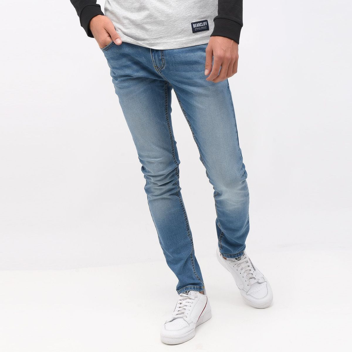 BEARCLIFF - Jeans Bearcliff Super Skinny Fit Hombre Casual Algodón