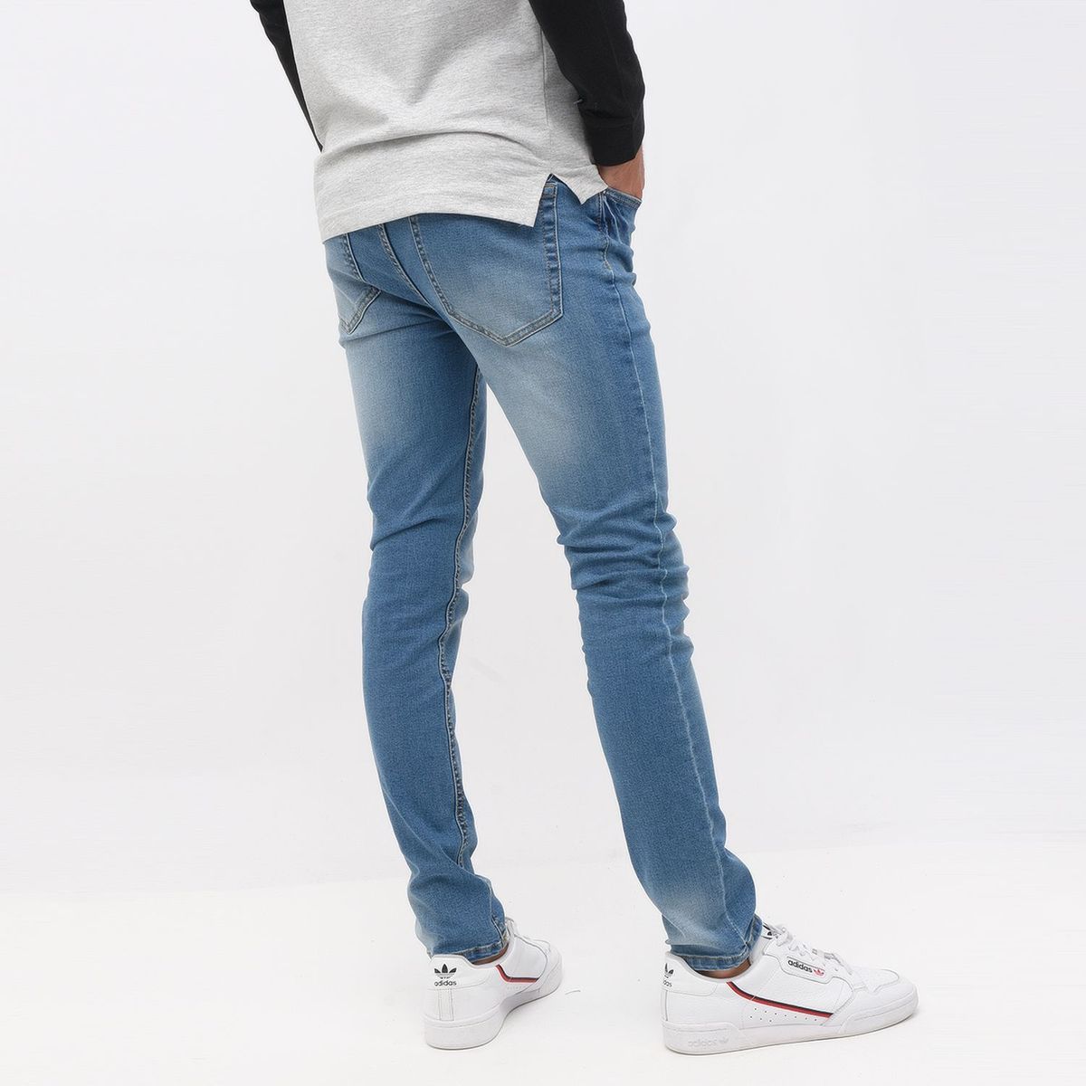 BEARCLIFF - Jeans Bearcliff Super Skinny Fit Hombre Casual Algodón