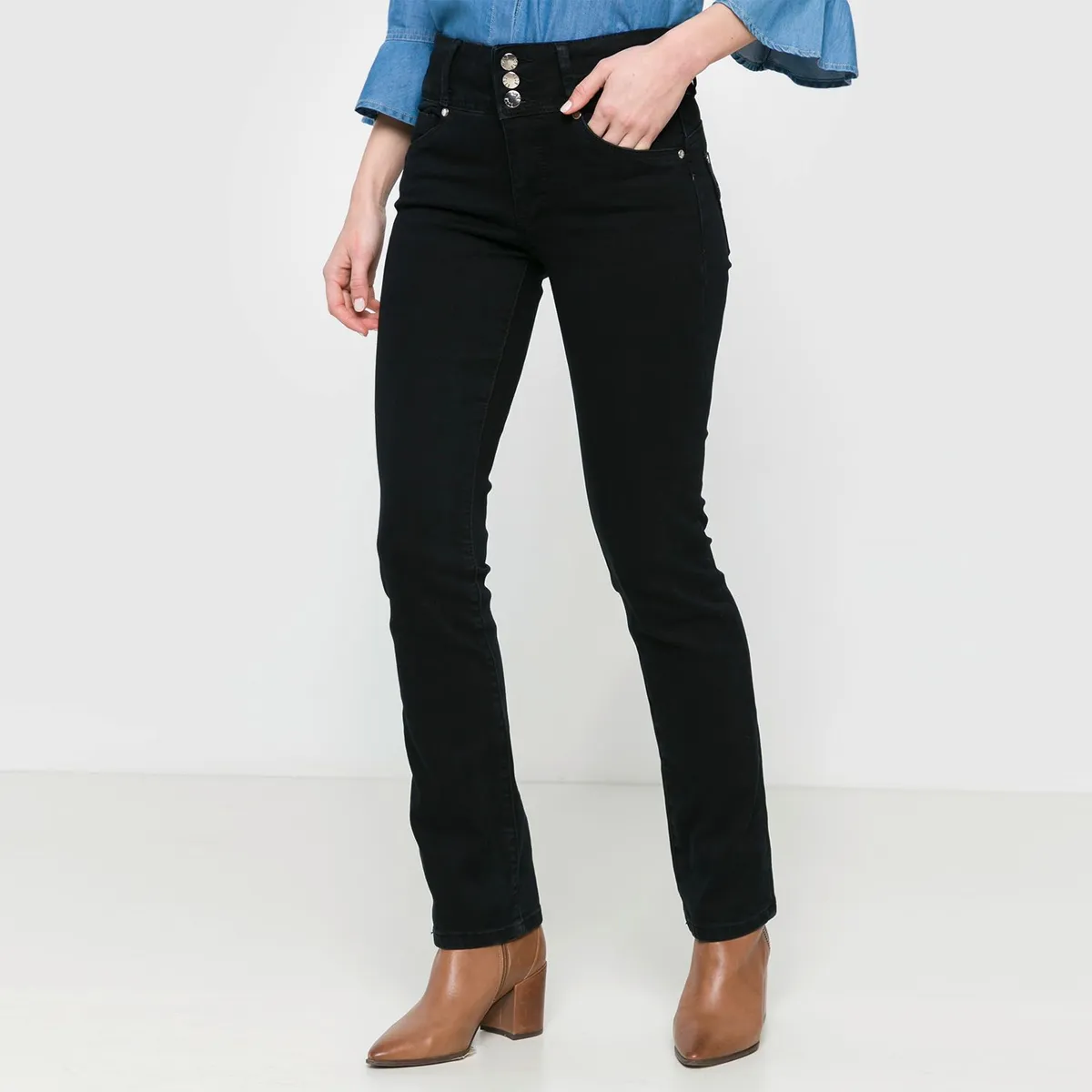 ELLE - Jean Slim Fit Tiro Alto Mujer Elle