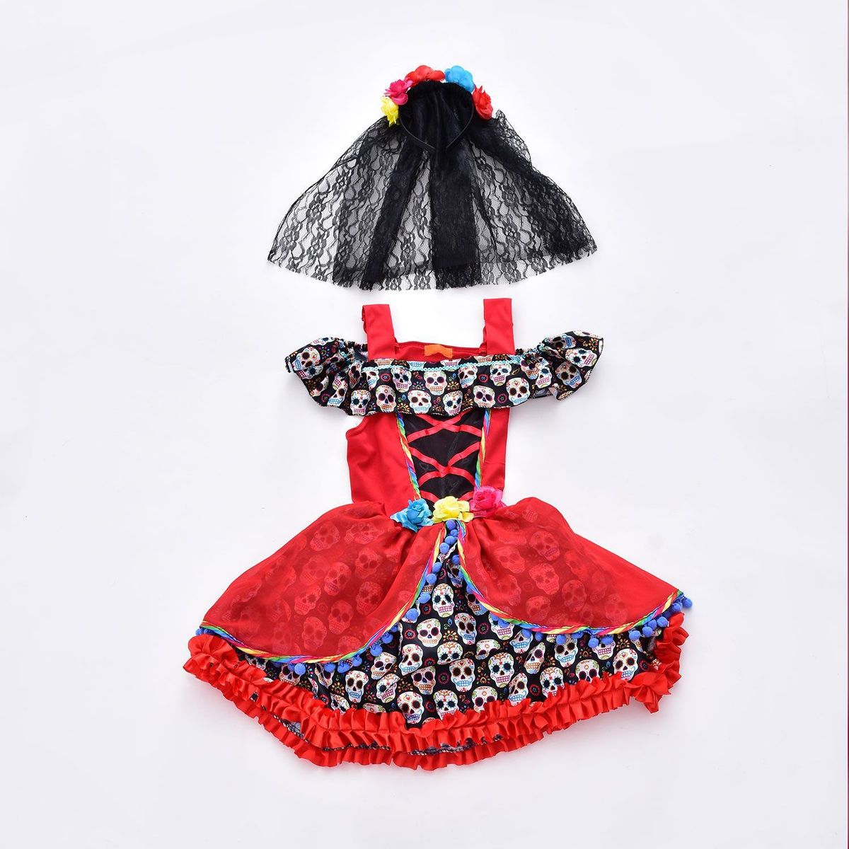 YAMP - Disfraz de Catrina para Niños Yamp