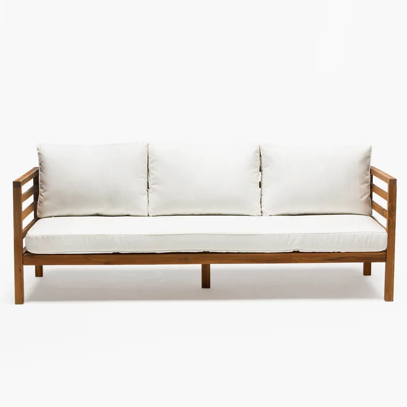 MICA - Sofá Mica Camerún 3 Cuerpos Gamuza Estilo Moderno Café Terraza