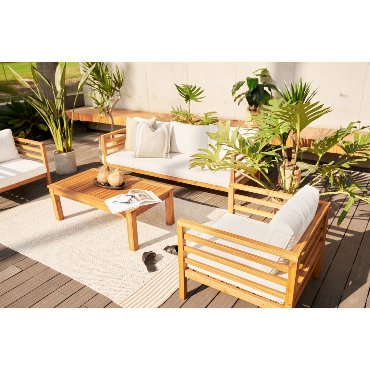 MICA - Sofá Mica Camerún 3 Cuerpos Gamuza Estilo Moderno Café Terraza