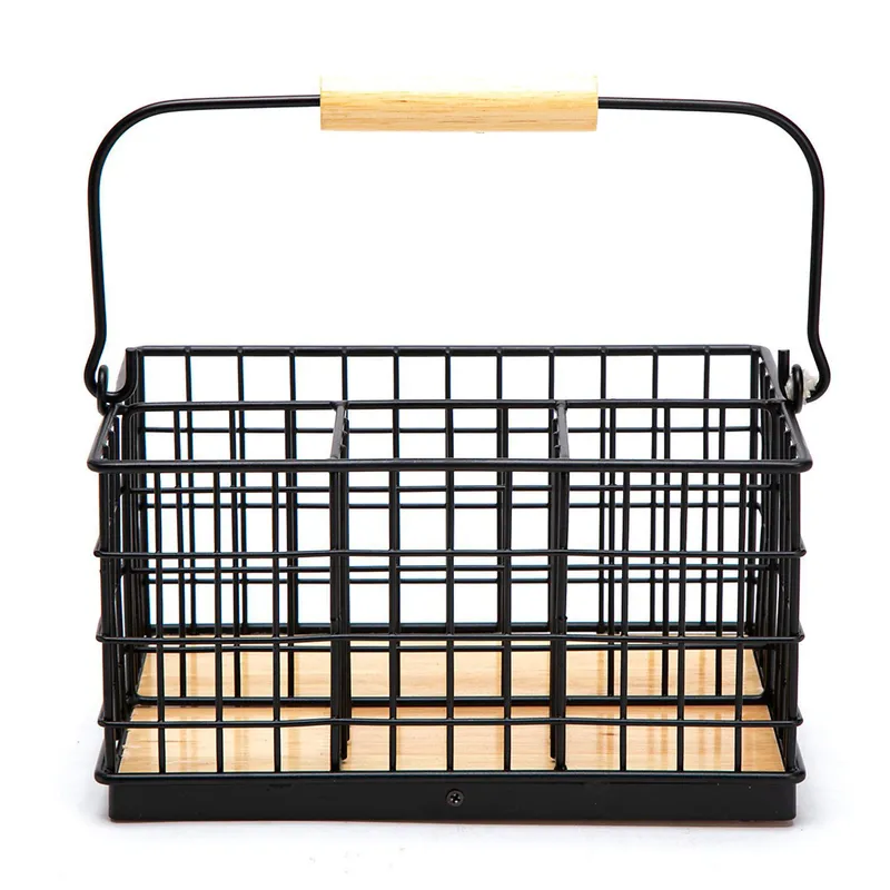 ROBERTA ALLEN - Porta Cubiertos Black Wood 23X16X12