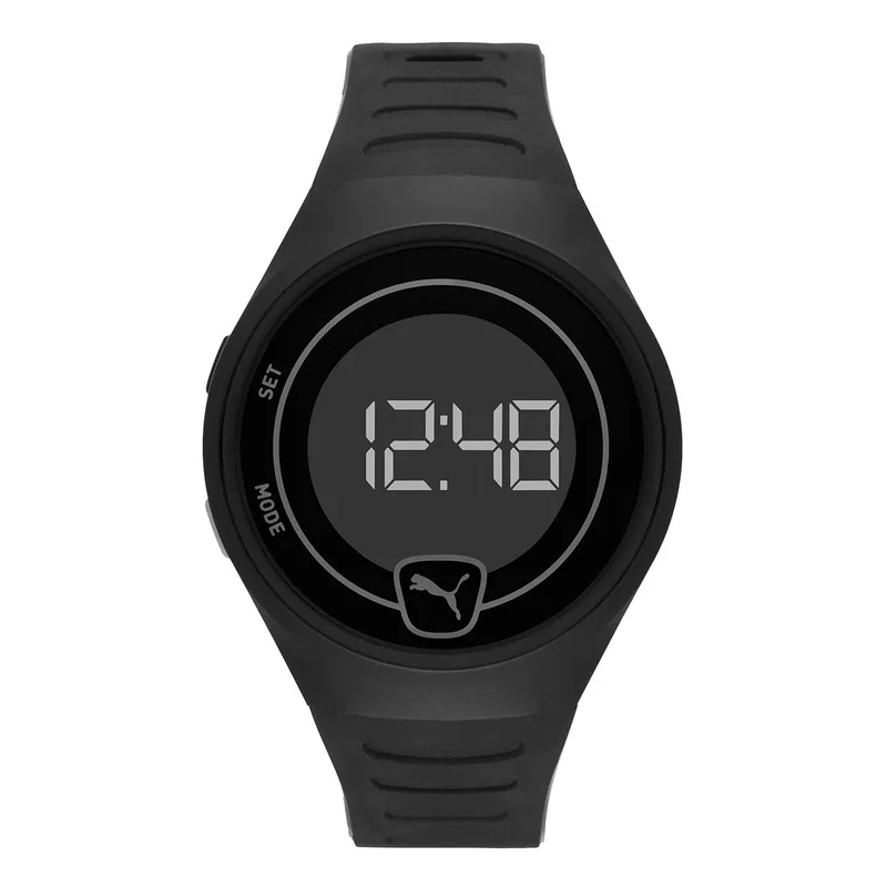 Reloj Puma Caballero correa de poliuretano negro, carátula negra