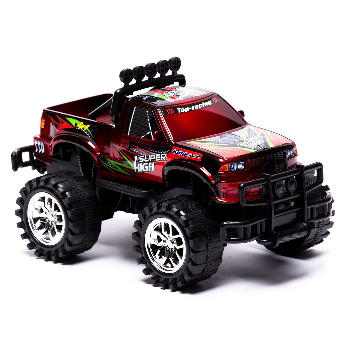 POWCO - Vehiculo de Juguete Fricción Camioneta Monster Rojo 30cm