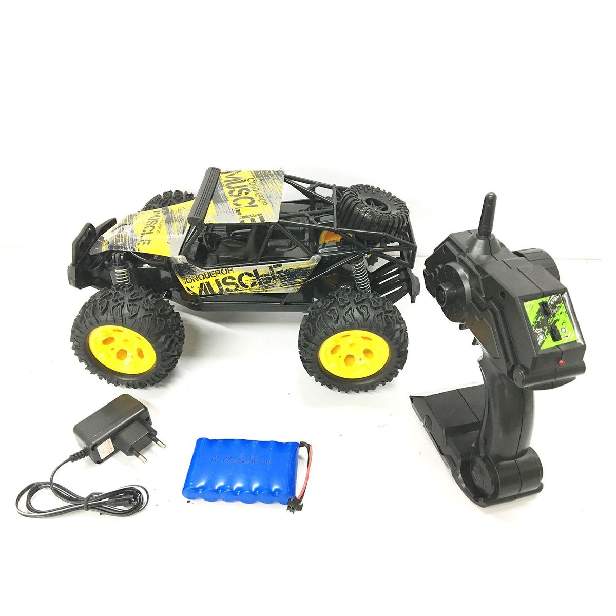 UJIE - Juguete Carro Control Remoto Super Speed Muscle Amarillo 1:12