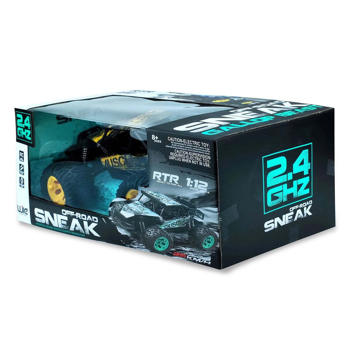 UJIE - Juguete Carro Control Remoto Super Speed Muscle Amarillo 1:12