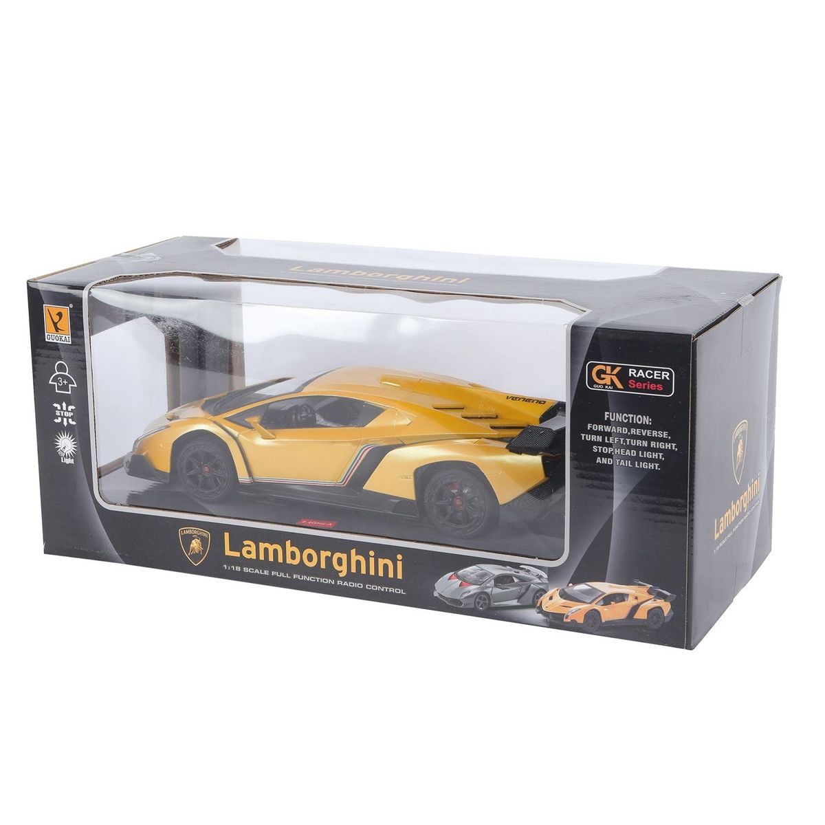 GUOKAI - Vehiculo A Control Remoto Lamborghini Amarillo 1:18