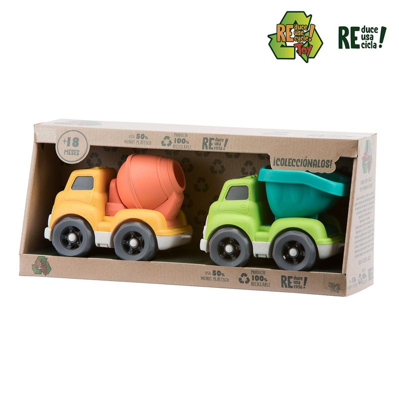 KIDS N PLAY - Set de Carros de Juguete Pack X 2 Camiones de Construcción Ecotoys