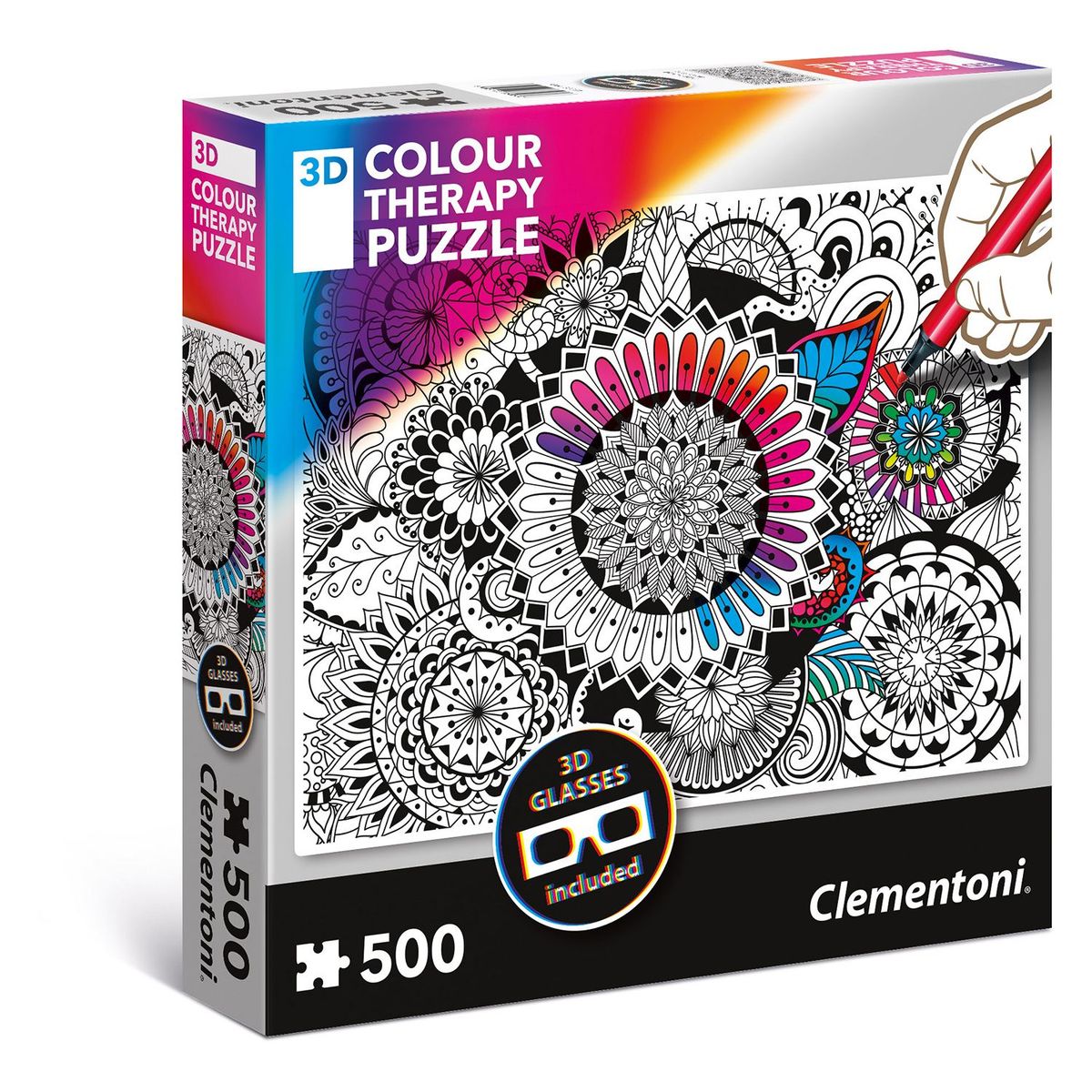 CLEMENTONI - Rompecabezas 3D Color Therapy 500 Pzas Mandal