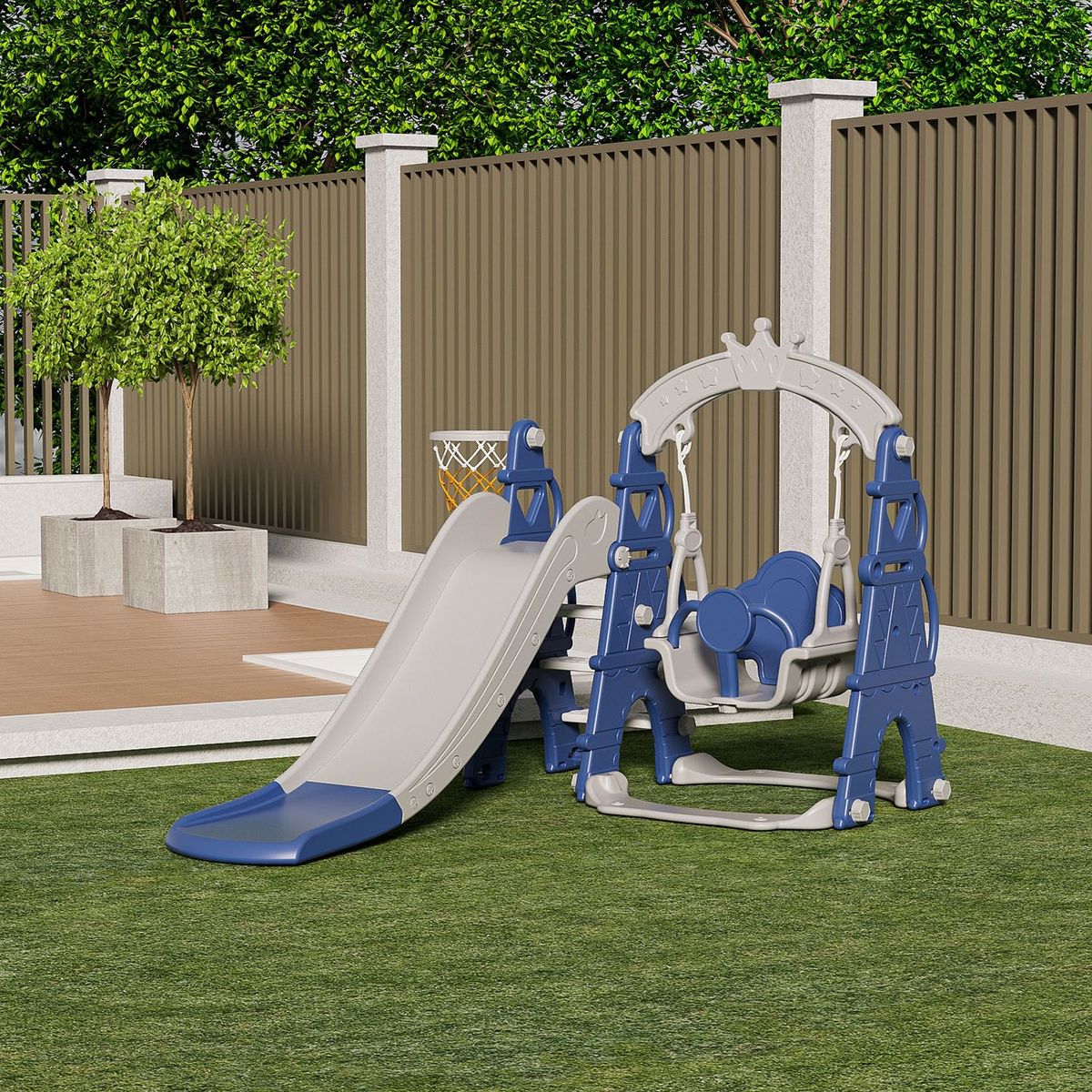 SCOOP - Resbalón con Columpio y Aro de Básquet Scoop