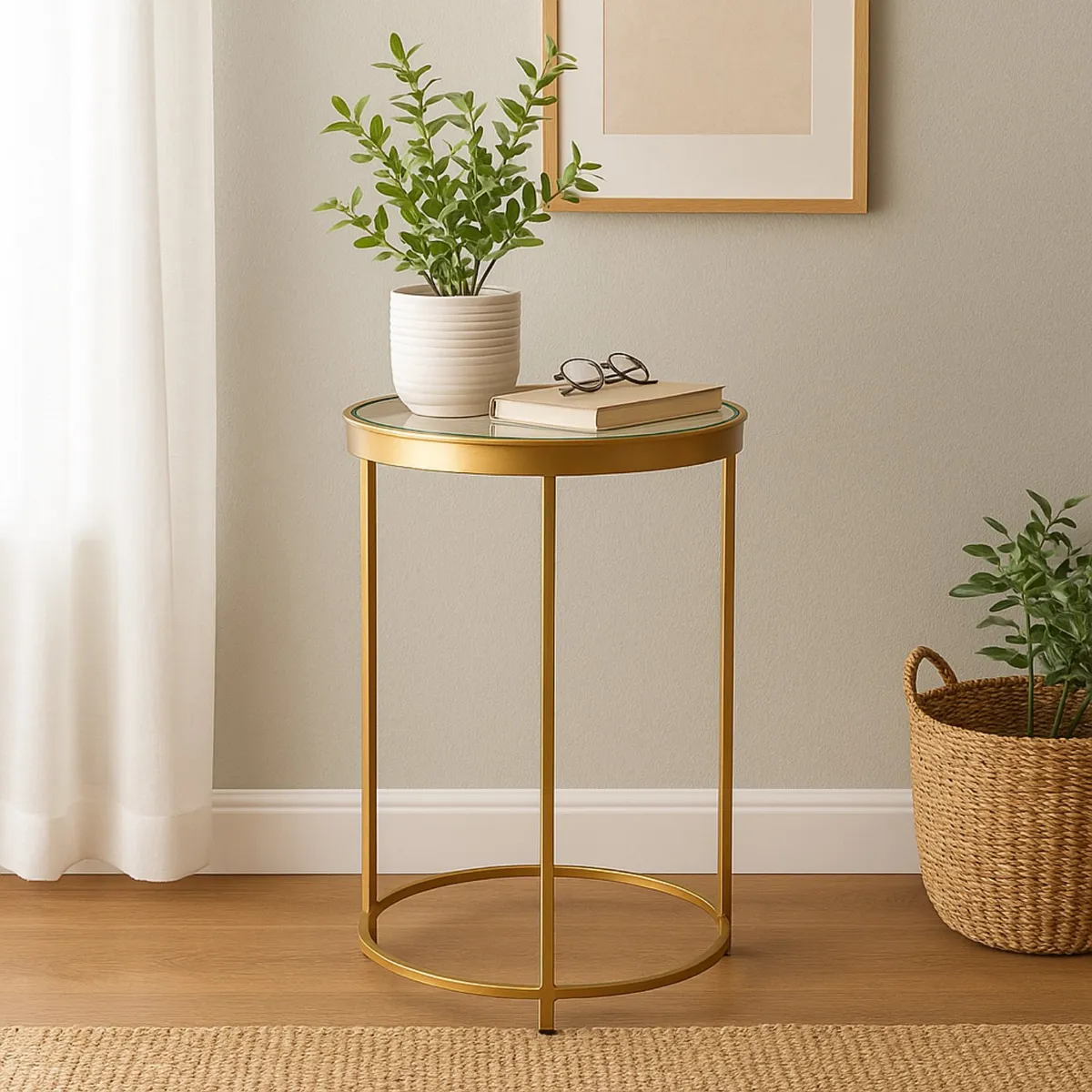 BASEMENT HOME - Mesa Lateral Gold Redonda Hierro