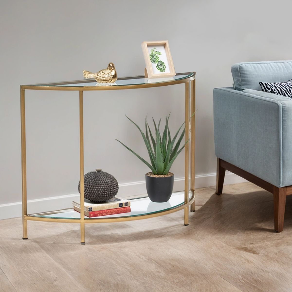 BASEMENT HOME - Consola Gold Hierro Ovalada