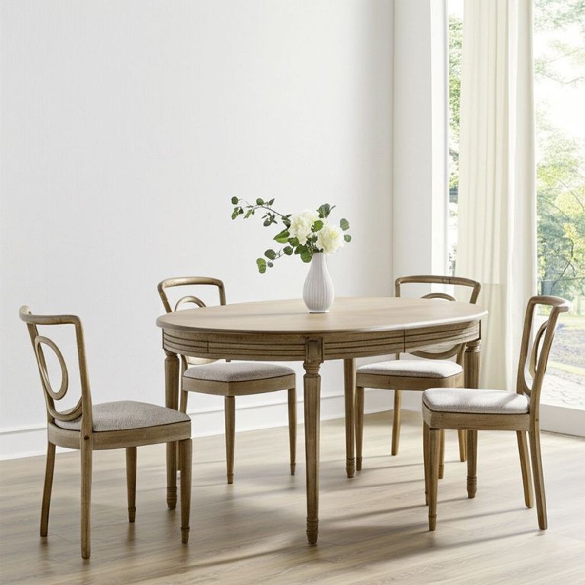 ROBERTA ALLEN - Mesa de Comedor Croisette Ovalada Extensible de 6 a 8 Puestos