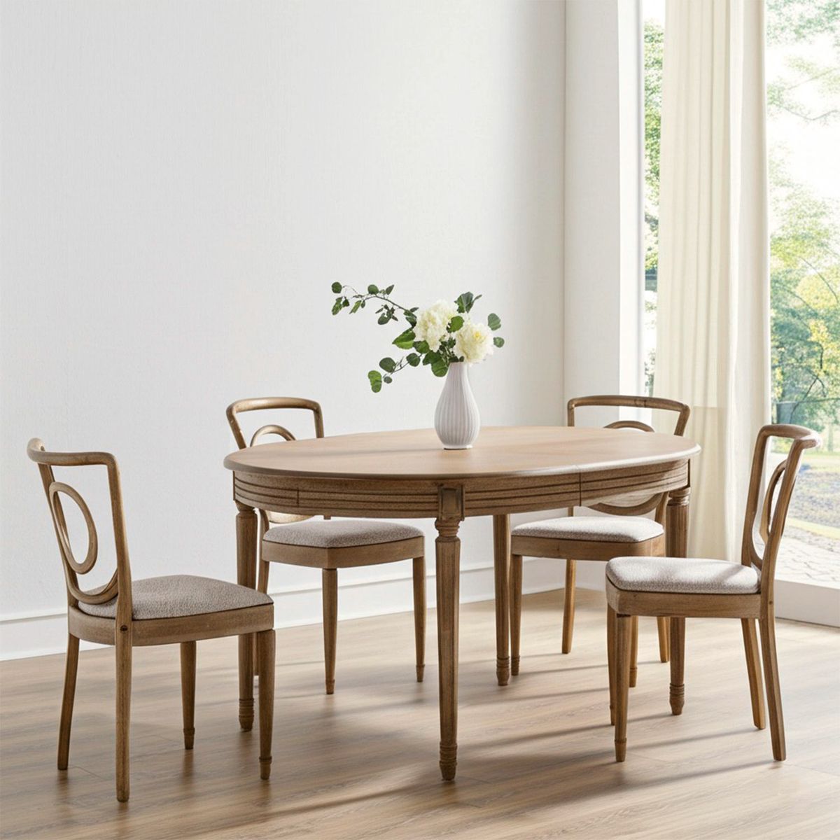 ROBERTA ALLEN - Mesa de Comedor Croisette Ovalada Extensible de 6 a 8 Puestos